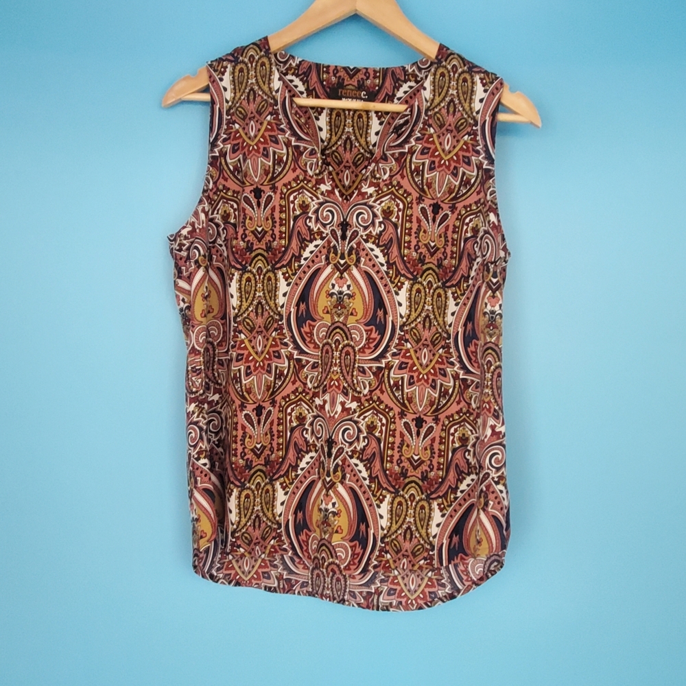 renee c. Sleeveless Blouse Size Small V-Neck